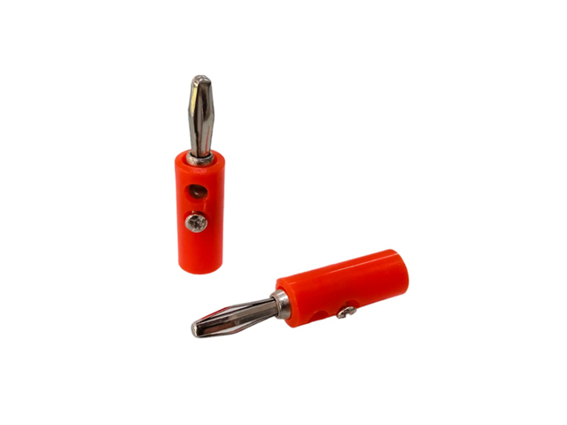 PL-BAN05 CONECTOR PLUG BANANA c/DERIV c/ TORNILLO ROJA