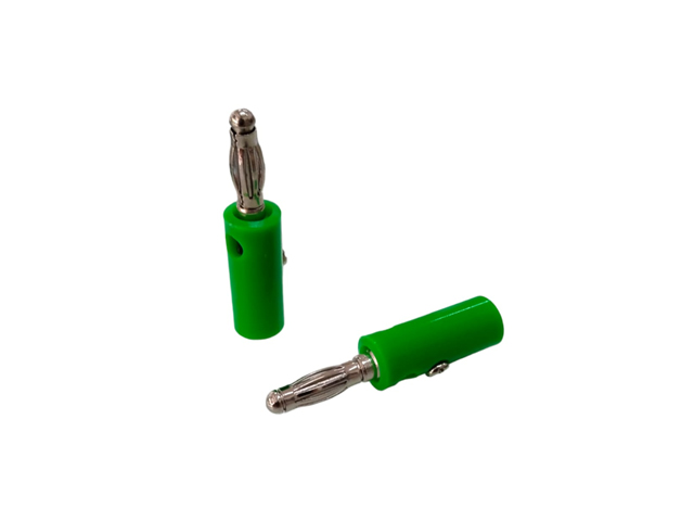 PL-BAN05 CONECTOR PLUG BANANA c/DERIV c/ TORNILLO VERDE