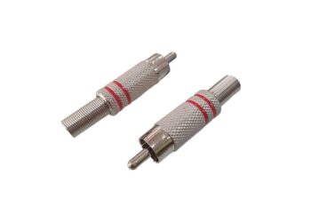 CONECTOR PLUG RCA ROJO METALICO CON RESORTE 6.5mm