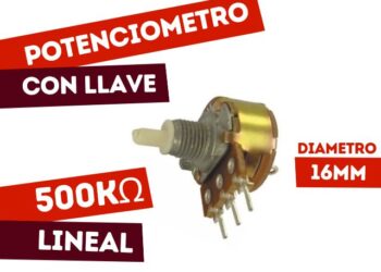 POTENCIOMETRO LINEAL C/LLAVE 16MM 500K