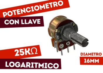 POTENCIOMETRO LOGARITMICO C/LLAVE 16MM 25K