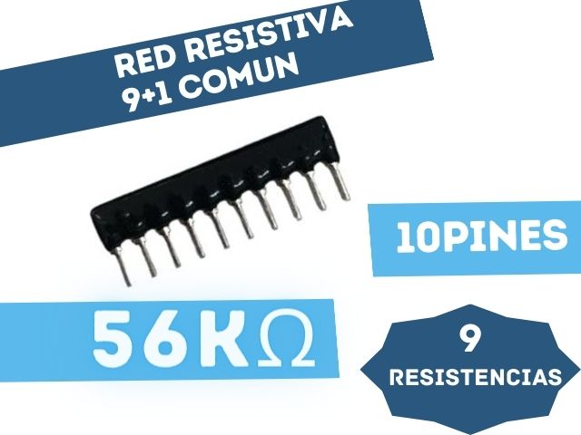 RED RESISTIVA (9+1) PINES (9RESISTENCIAS + 1COMUN) 56K