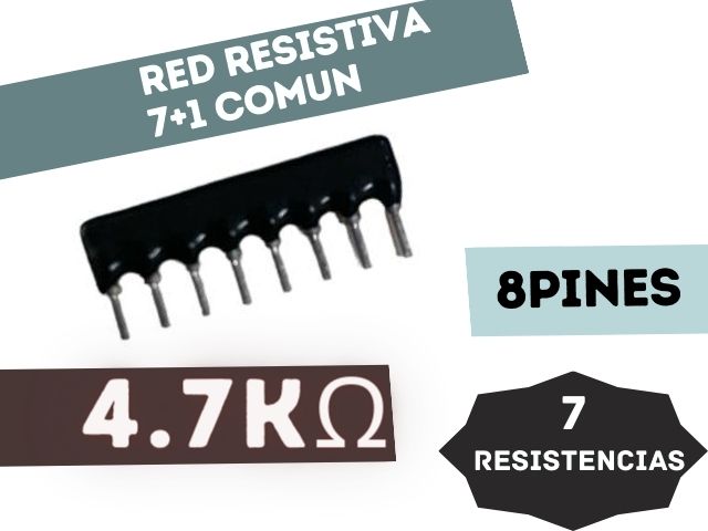 RED RESISTIVA (7+1) PINES (7RESISTENCIAS + 1COMUN) 4K7