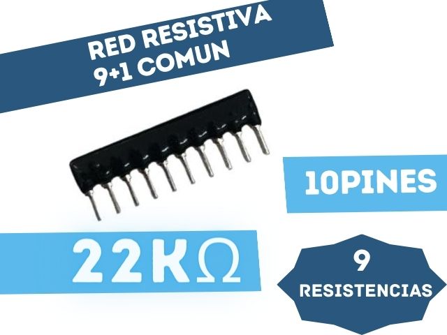 RED RESISTIVA (9+1) PINES (9RESISTENCIAS + 1COMUN) 22K