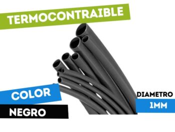 TERMO1 TERMOCONTRAIBLE 1mm X METRO NEGRO