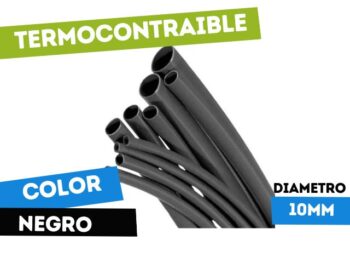 TERMO10 TERMOCONTRAIBLE 10mm X METRO NEGRO