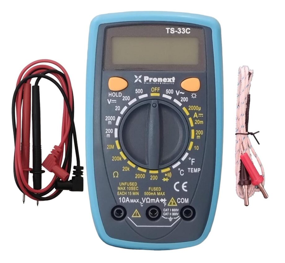 MULTIMETRO DIGITAL PRONEXT C/TEMPERATURA MODELO TS-33C