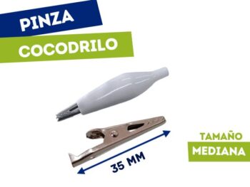 PINZA COCODRILO MEDIANO BLANCO (35mm)