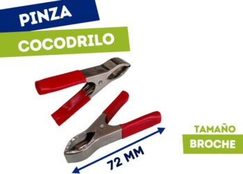 PINZA COCODRILO 30A ROJO TIPO BROCHE