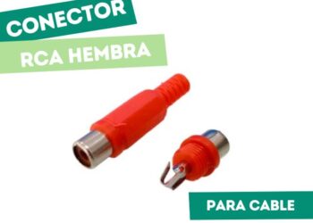 CONECTOR JACK RCA ROJO CON COLITA FLEXIBLE