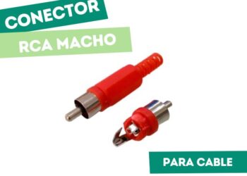 CONECTOR PLUG RCA ROJO CON COLITA FLEXIBLE