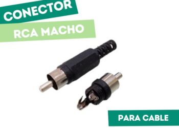 CONECTOR PLUG RCA NEGRO CON COLITA FLEXIBLE