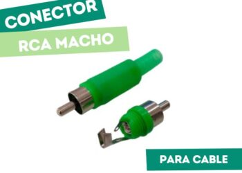 CONECTOR PLUG RCA VERDE CON COLITA FLEXIBLE