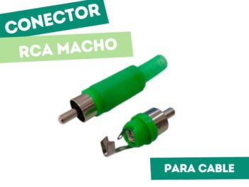 CONECTOR PLUG RCA VERDE CON COLITA FLEXIBLE