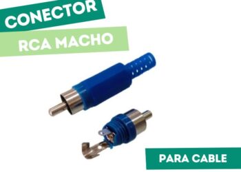 CONECTOR PLUG RCA AZUL CON COLITA FLEXIBLE