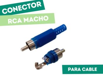 CONECTOR PLUG RCA AZUL CON COLITA FLEXIBLE