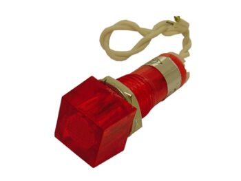 OJO DE BUEY 220V ROJO CUADRADO 10MM