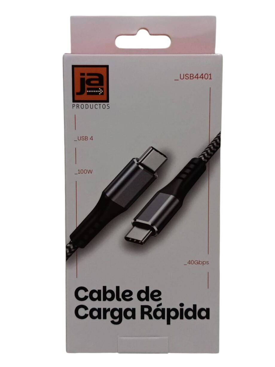CABLE USB TIPO C 4.0 CARGA RAPIDA C/DATOS DE TELA 1mts