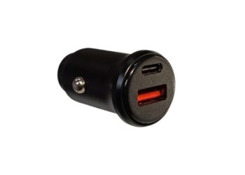 CARGADOR USB P/AUTO. CARGA RAPIDA SALIDA USB A Y USB C. 30W